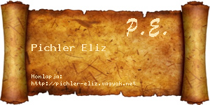 Pichler Eliz névjegykártya